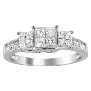 1 CT.T.W. Diamond Ring in 14K White Gold   Size 6