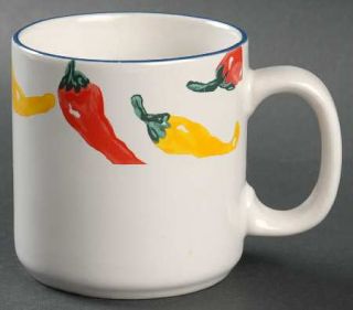 Newcor South Of The Border Mug, Fine China Dinnerware   Red And Yellow Pepper Bo