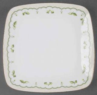 Georges Briard Victorian Gardens 9 Square Cake Plate, Fine China Dinnerware   V