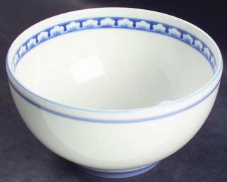Villeroy & Boch Casa Azul Rice Bowl, Fine China Dinnerware   Leaf Rim, Scalloped