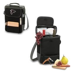 Picnic Time Atlanta Falcons Duet Tote (BlackComes with wine and cheese service for two InsulatedAdjustable shoulder strapDimensions: 14 inches high x 10 inches wide x 6 inches deepIncludesOne (1) 6 x 6 inch cheese boardStainless steel cheese knife with wo