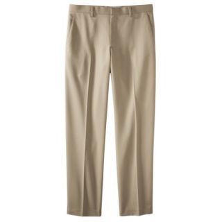 Mens Tailored Fit Herringbone Microfiber Pants   Khaki 33x30
