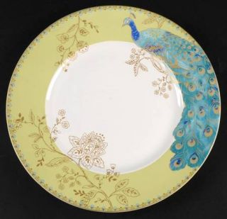 222 Fifth (PTS) Peacock Garden Dinner Plate, Fine China Dinnerware   Turquoise P
