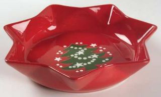 Waechtersbach Christmas Tree Star Shaped Dish, Fine China Dinnerware   Red W/Xma
