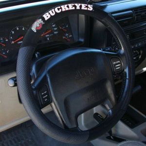 Ohio State Buckeyes Suede Steering Wheel Cover