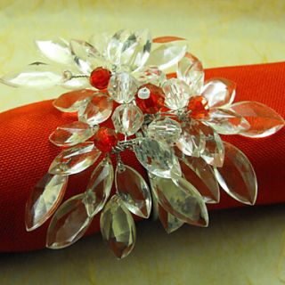 Flower Wedding Napkin Ring Set Of 6, Acrylic Dia 4.5cm