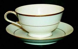 Noritake Guilford Footed Cup & Saucer Set, Fine China Dinnerware   White Backgro