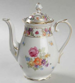 Schumann   Bavaria Empress Dresden Flowers  Mini Coffee Pot & Lid, Fine China Di