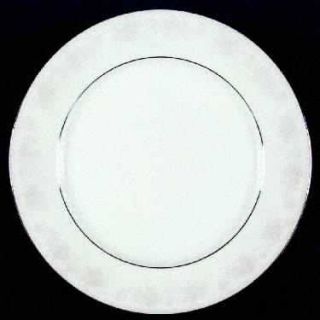 Noritake Misty Dinner Plate, Fine China Dinnerware   White/Gray Floral Rim, Smoo