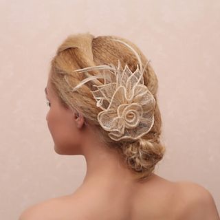 Wonderful Flower With Feather WomenS Wedding Headpieces