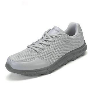 Xtep Mens Gray Synthetic Leather Mesh Running Shoes