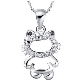 Vintage Kitty Shape Silvery Alloy Womens Necklace(1 Pc)