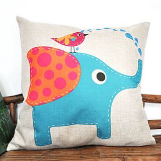 Cute Cartoon Elepant Pattern Decorative Pillow Cover