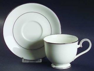 Noritake Purity White Footed Cup & Saucer Set, Fine China Dinnerware   Bone, Whi