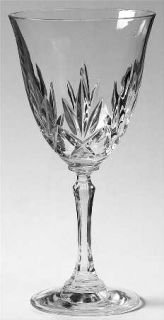 Crystal dAdriana Cdr1 Water Goblet   Criss Cross Cut & Fan Design
