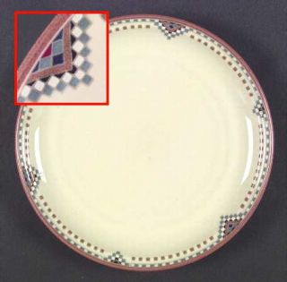 Noritake Sedona Dinner Plate, Fine China Dinnerware   Blue,White&Tan Squares & D
