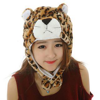 Unisex Adorable Yellow Leopard Warm Fuzzy Kigurumi Aminal Beanie