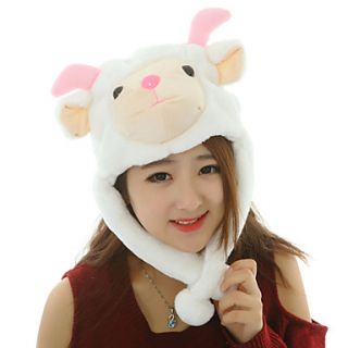 Unisex Cute White Sheep Warm Fuzzy Kigurumi Aminal Beanie