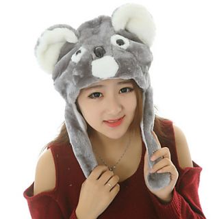Unisex Cute Gray Kaola Warm Fuzzy Kigurumi Aminal Beanie