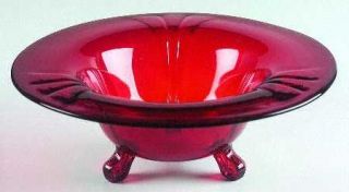 Paden City Lucy Ruby 3 Toed Footed Bowl   Shape 895,All Ruby,Groups Of Four Line