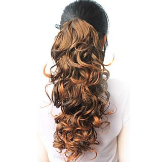High Quality Synthetic 18.50 Curly Natural Dark Brown Ponytail