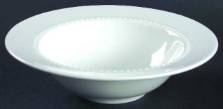 Crate & Barrel China White Pearl Rim Cereal Bowl, Fine China Dinnerware   Bone,