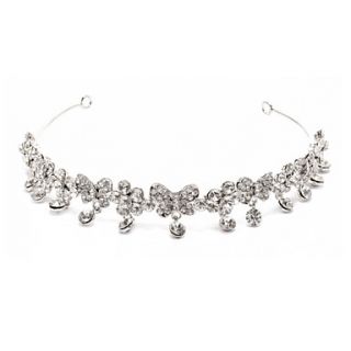 Alloy With Rhinestone And Pearl Butterflies Bridal Tiara