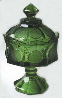 Fostoria Coin Glass Emerald Green Wedding Bowl with Lid   Stem #1372, Emerald Gr