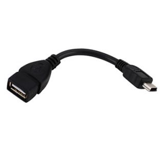 Mini USB Male 5 Pin to USB Female OTG Cable for Cell Phones