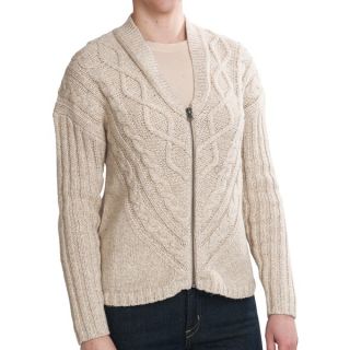 Woolrich Interlaken Cardigan Sweater   Full Zip (For Women)   BLACK MARL (L )