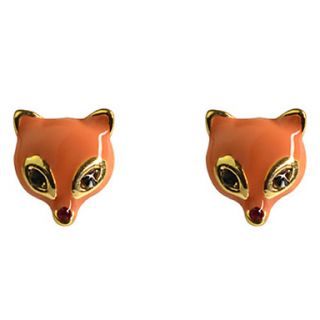 Fox Head Alloy Acrylic Earrings