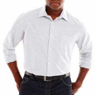 CLAIBORNE Woven Shirt Big and Tall, White, Mens