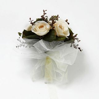 Elegant Champagne Round Shape Wedding Bridal Bouquet