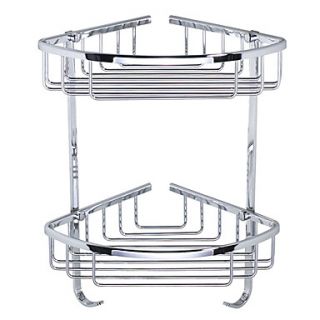 Bathroom Double deck Stainless Steel Triangular Storage Basket