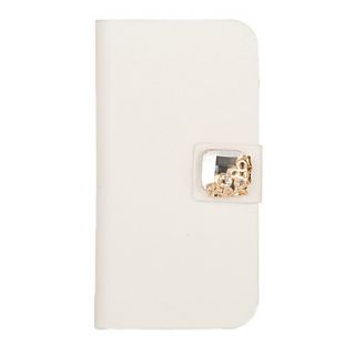 Crystal Square Button Leather Full Body Case for iPhone 5/5S