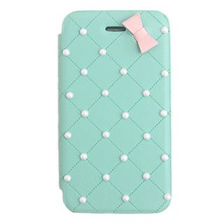 Elegant Bowknot Pearl PU Leather Full Body Case for iPhone 4/4S(Assorted Color)