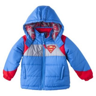 Superman Toddler Boys Heavyweight Puffer Jacket   Blue 4T