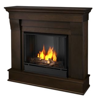 Real Flame Chateau Dark Walnut Gel Indoor Fireplace