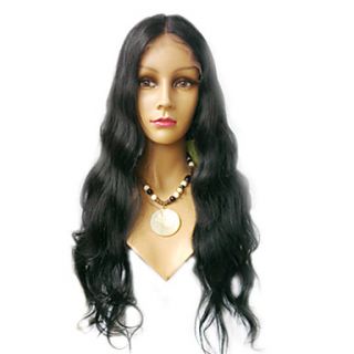 18inch Super Wave Middle Part Indian Remy Hair Lace Front Wig