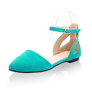 ELF Shoes Womens Elegant Solid Color Casual Ankle Strap Flat Heel PU Leather Shoes