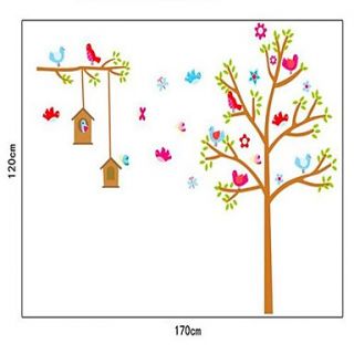 Tree And House Pattern DIY Adhesive Removable Wall Decal