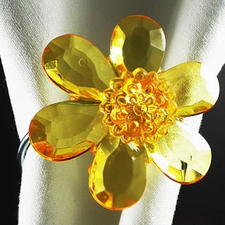 Acrylic Floral Wedding Napkin Ring Set Of 12, Acrylic Dia 4.5cm