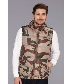 Fresh Brand Fluo Zipper Camo Puffer Vest Mens Vest (Beige)