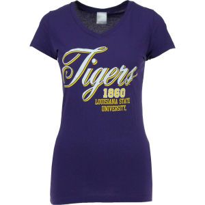 LSU Tigers NCAA Womens Vanity Superstar V Neck T Shirt