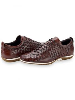 Paul Fredrick Mens Italian Woven Leather Casual Shoe