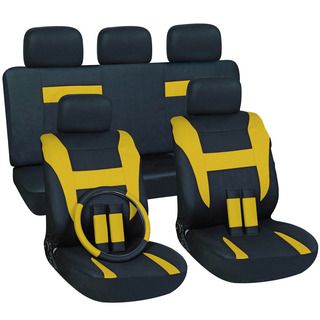 Oxgord Yellow 17 piece Car Seat Cover Automotive Set