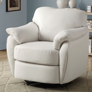 Monarch Specialties Inc. Leather Look Swivel Lounge Chair I 806 Color: White
