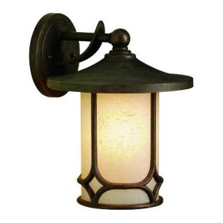 Kichler 9366AGZ Outdoor Light, Arts and Crafts/Mission Wall 1 Light Fixture Aged Bronze