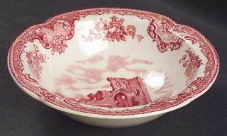 Johnson Brothers Old Britain Castles Pink (Crown Stamp) Rim Cereal Bowl, Fine Ch