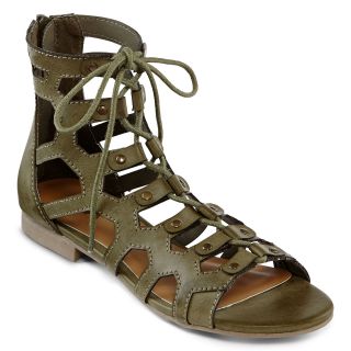 MIA girl Gala Lace Up Gladiator Sandals, Spring Khaki, Womens